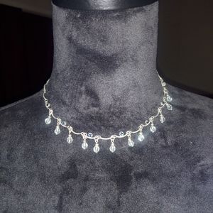 Silver and blue necklace 15 inches
